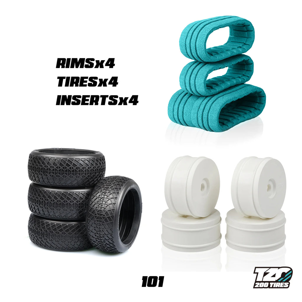 101 soft Car Set Non-Glued (Tires + Inserts + Rims)